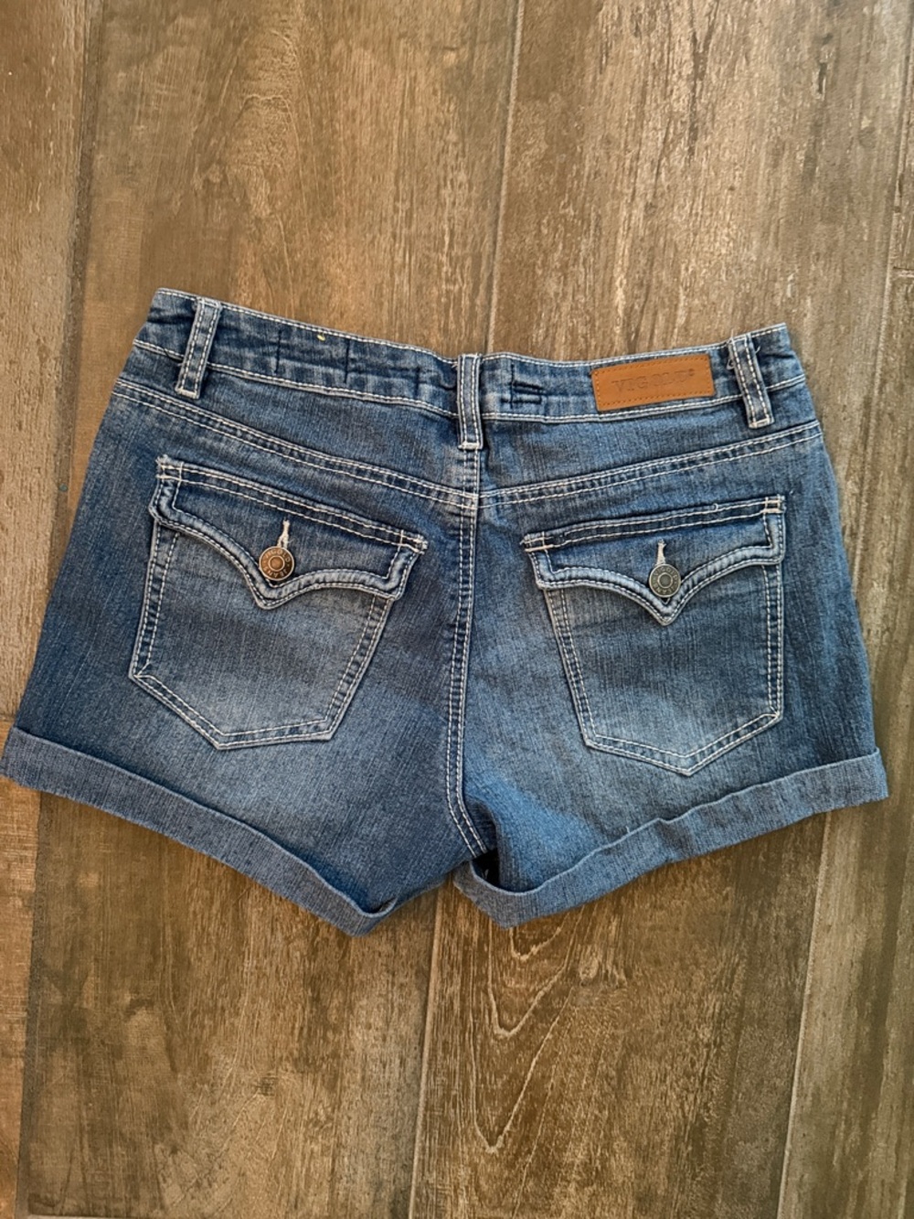 Vigold Faded Blue Cuffed Denim Shorts
